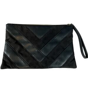 Carlos by Carlos Santana Black Clutch Bag Pouch Faux Leather Medium One Size